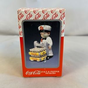 COCA COLA DELIVERY MAN SALT and PEPPER SHAKERS